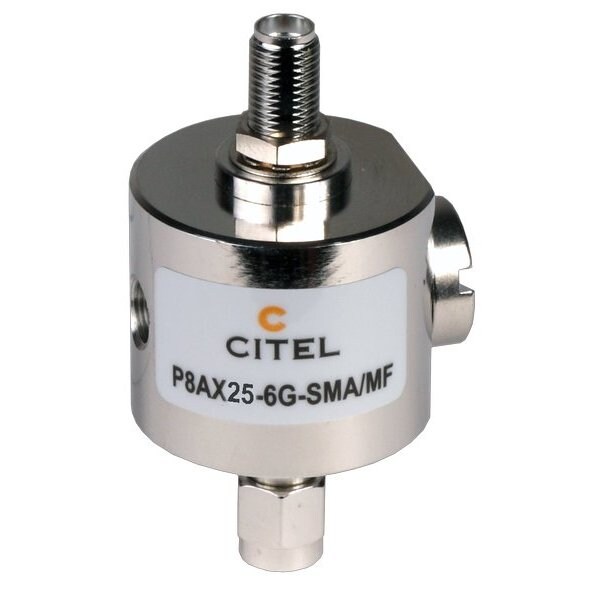 Citel Outdoor RF Protector, Dc-6.9 Ghz, Dc Pass, 90W, Imax 20Ka, M-F Sma Connector P8AX25-6G-SMA/MF - main